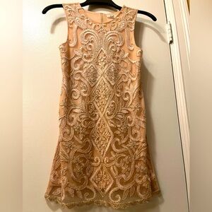 Warm beige sequined dress girls great condition.
